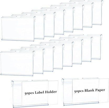 50pcs Labels for Storage Bins Plastic Label Clip, Basket Labels Clip On Wire by PUPINGPIG