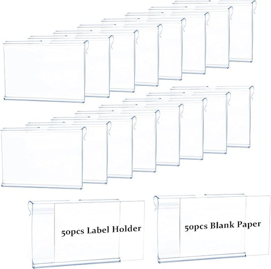 50pcs Labels for Storage Bins Plastic Label Clip, Basket Labels Clip On Wire by PUPINGPIG