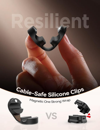 8-Pack Silicone Cord Organizer Magnetic Cable Clips, Adhesive Cable Management - Image 2