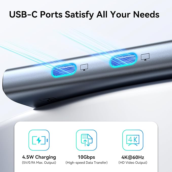 USB C to USB C Hub Dual Monitor, USBC Splitter - Image 3