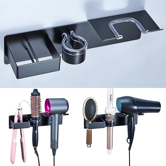 Hair Dryer Holder Wall Mount Curling Iron Holder Flat Iron Holder, Blow Dryer by WelcometoOukimly