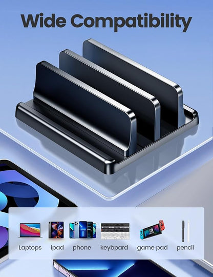 Vaydeer Vertical Laptop Stand for Desk, Dual Slots Plastic Laptop Holder - Image 6