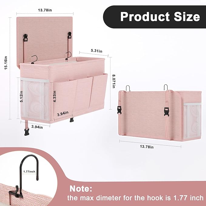 Dual-purpose Bedside Caddy Bedside Organizer, Bed Caddy - Image 2