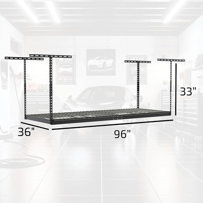 MonsterRax Overhead Garage Storage Racks 3x8’ Ceiling Mounted Shelving - Image 2