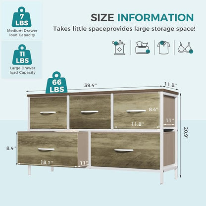OLIXIS 5 Drawer Dresser for Bedroom, Storage Organizer Unit for Closet | Chest - Image 3