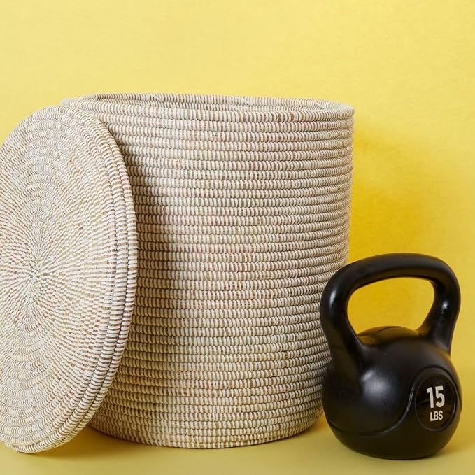 Medium White Storage Basket by Senegalo