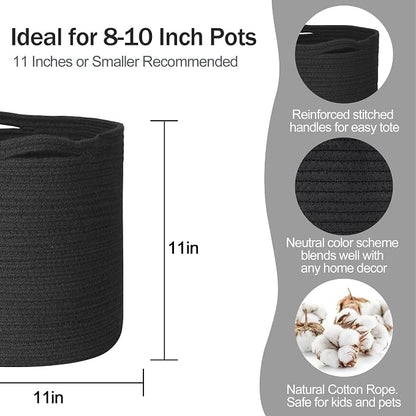 MEGASKET Cotton Rope Plant Basket, Woven Basket Planter - Image 2