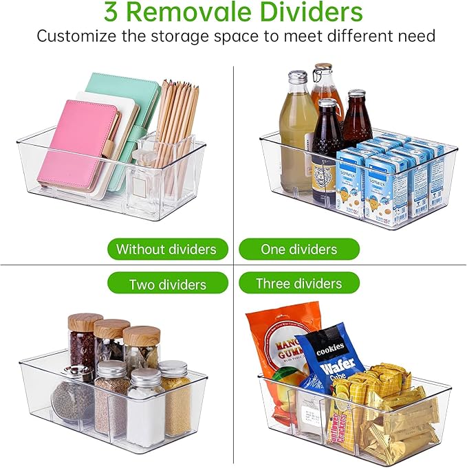 wilfox Pantry Organization, 3 Pack Clear Organizer Bins - Image 2