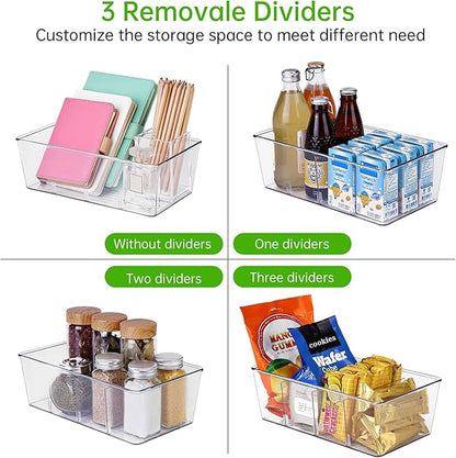 wilfox Pantry Organization, 3 Pack Clear Organizer Bins - Image 2