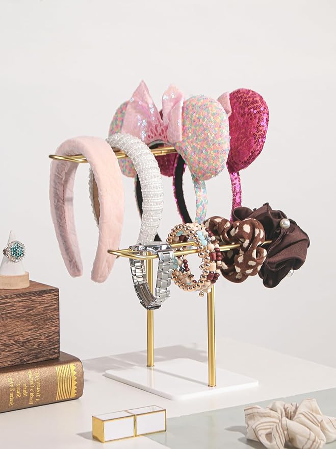 2 Tier Headband Holder, Metal Hair Band Organizer, Ear Diplay Stand, Hair - Image 3