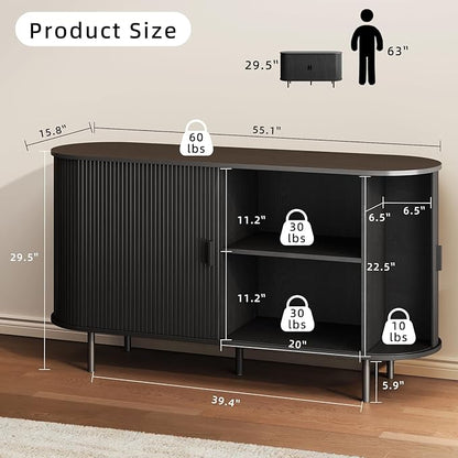Buffet Sideboard Cabinet with Storage, Modern Accent Coffee Bar Console Table - Image 2
