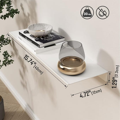 Danpoo 16 inch White Metal Floating Shelves - Image 3