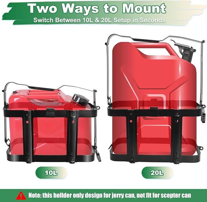 Jerry Gas Can Holder Rack with Combination Lock, Jerry Can Mount Holder Heavy - Image 3