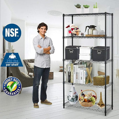 BestOffice | 5-Tier Wire Storage Shelves | 36x14x72 | Black | - Image 4