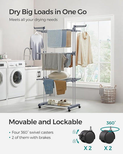 SONGMICS Clothes Drying Rack Stand 4-Tier, Foldable Laundry Drying Rack - Image 3