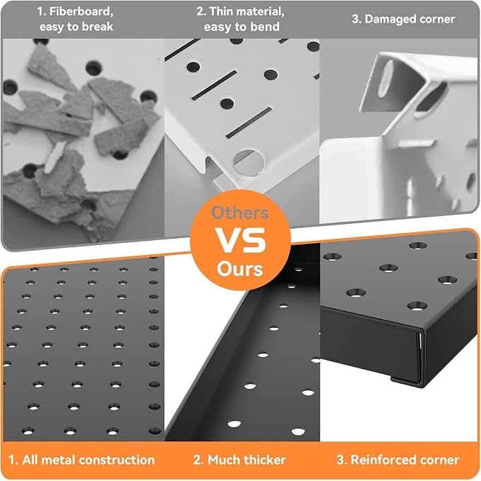 WALMANN Metal Pegboard Panels for Wall Tools Storage Pegboard for Garage - Image 5