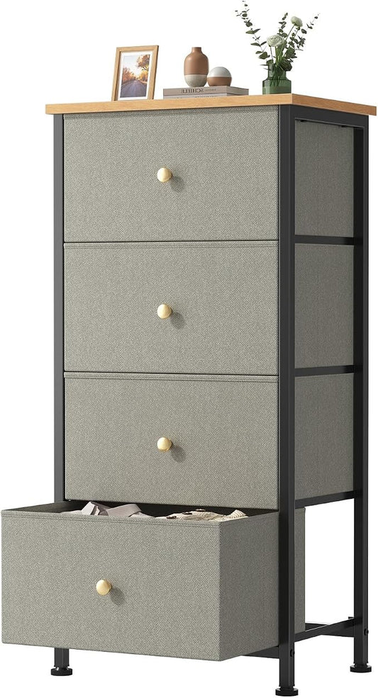 Sweetcrispy Dresser for Bedroom, 4 Drawer Storage Cabinet, Tall Nightstand | by Sweetcrispy