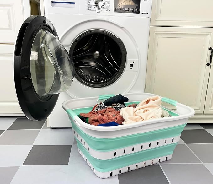 SAMMART 42L Collapsible Plastic Laundry Basket by SAMMART