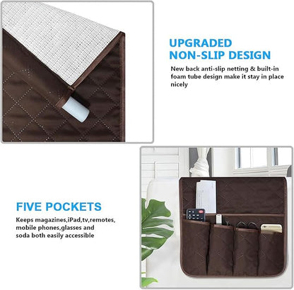Sofa Armrest Organizer Non-Slip Arm Chair Bedside Storage Caddy Organizer - Image 2