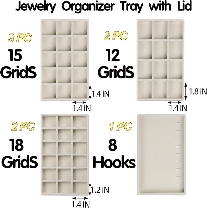 Set of 8 Stackable Jewelry Organizer Trays - Image 2