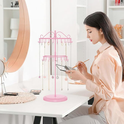 iDavosic.ly 2 Tier Rotating Necklace Holder Organizer - Image 6