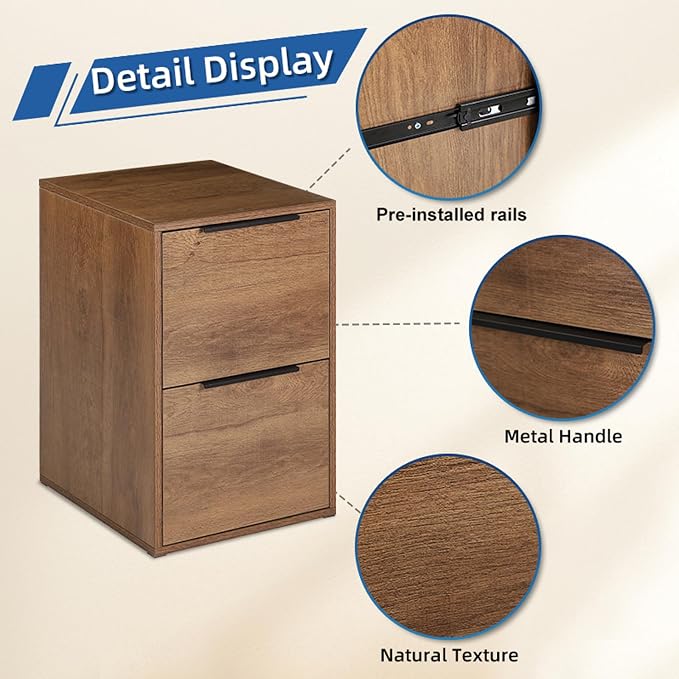 LUCYPAL 2 Drawer File Cabinet, Wood File Cabinets - Image 4