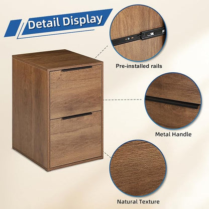 LUCYPAL 2 Drawer File Cabinet, Wood File Cabinets - Image 4