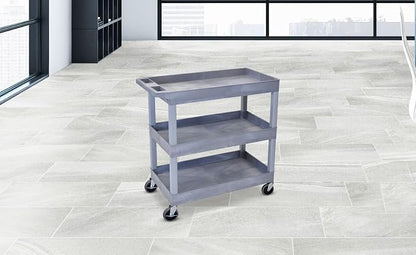 Luxor 32" x 18" Tub Storage Cart 3 Shelves – Gray - Image 2