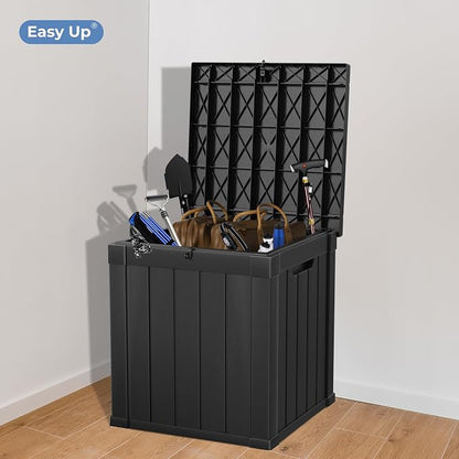 50 Gallon Deck Box, Resin Outdoor Indoor Waterproof Storage Box, Lockable - Image 5