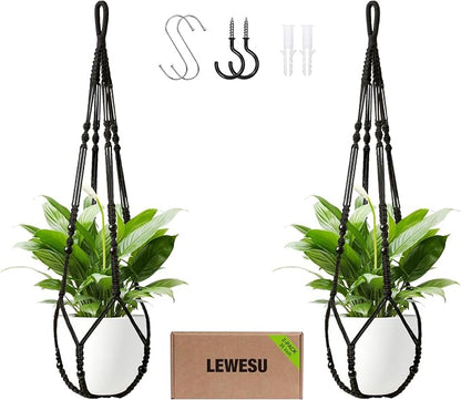 LEWESU Macrame Plant Hanger Indoor Set of 2 by Unknown