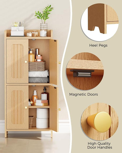 BEWISHOME Small Floor Cabinet, Toilet Paper Storage, Bathroom Storage Cabinet | - Image 7