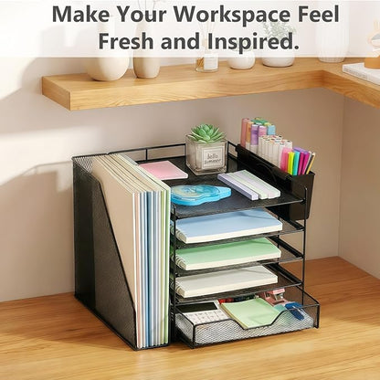 Desk Organizers and Accessories, 5-Tier Paper Letter Tray Organizer - Image 7