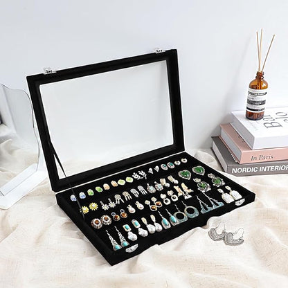 Wudygirl Earring Organizer Tray Jewelry Organizer 32 Pairs Earring Box - Image 4