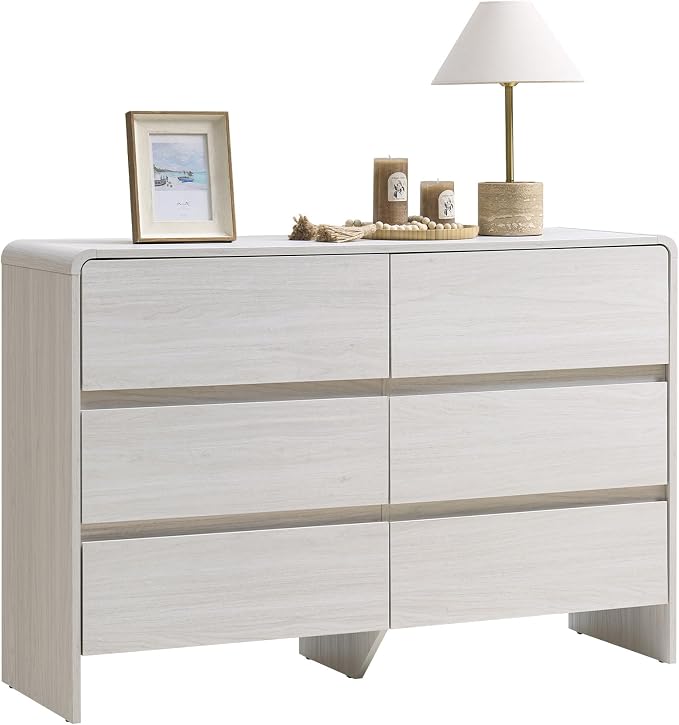AMERLIFE 6 Drawer Dresser for Bedroom, Anti-Tip Kit, Wood Cabinet Organizer for by AMERLIFE