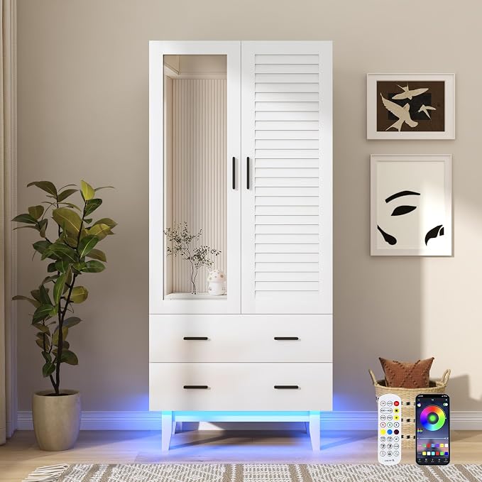jiteentarou 2 Door Armoire Wardrobe Closet Cabinet - Image 3