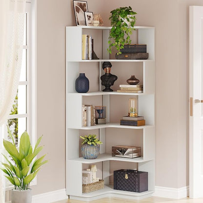 Tribesigns 6-Tier Corner Bookshelf, 64.96 Inch Tall Bookcase - Image 9