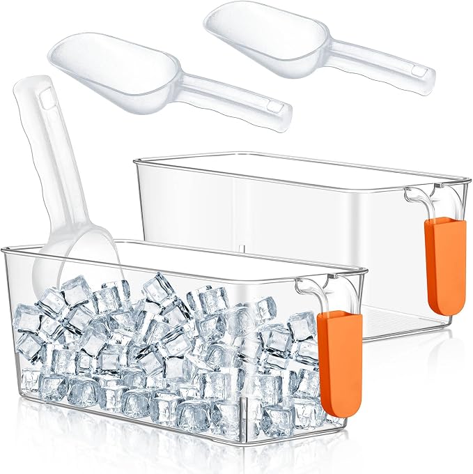 Havawish Ice Storage Bin and Flexible Scoop Set Plastic Freezer Bin by Havawish