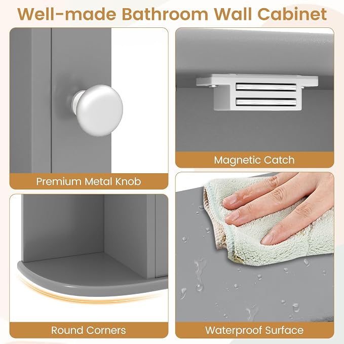 Tangkula Bathroom Wall Cabinet - Image 9