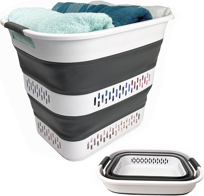 SAMMART 40L Collapsible Plastic Laundry Basket by SAMMART