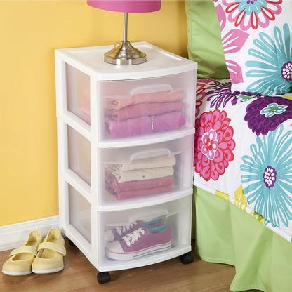 3 Drawer Rolling Plastic Storage Cart - Image 2