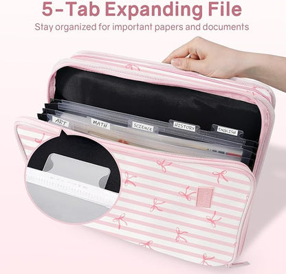 SUNEE Zippered Binder Bag with Handle, 2-Inch 3-Ring O-Ring, 500-Sheet Capacity - Image 2