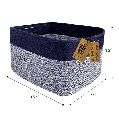 COMFY-HOMI Rectangular Cotton Rope Basket - Image 5