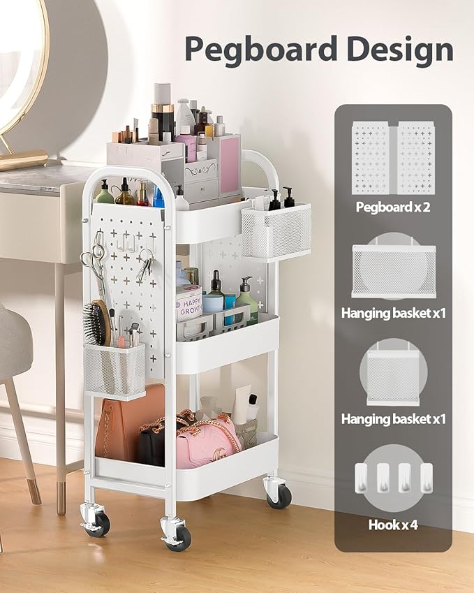 ALVOROG 3 Tier Rolling Cart - Image 2