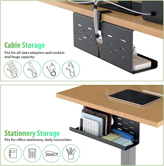 KEEGH 16" Under Desk Cable Management Tray, No Drill Clamp Mount, Extra Large - Image 4