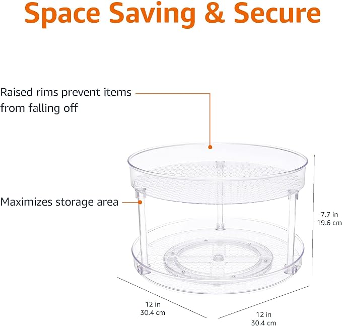 Amazon Basics 2 Tier Lazy Susan Turntable Organizer - Image 3