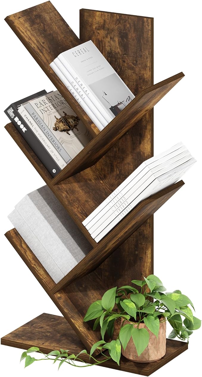 Furinno Tree Book Shelf, 5-Tier Bookshelf, Tree Bookcase by Furinno-FitsYourSpaceFitsYourBudget