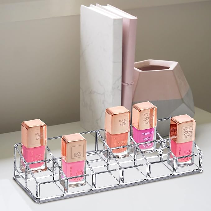 Amazing Abby - Glamour - 12-Slot Acrylic Nail Polish Organizer, Lipstick Holder - Image 2