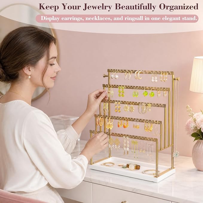 Large 5 Tier Earring Organizer and Holder, jewelry organizer stand, elegant - Image 5