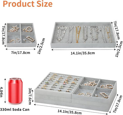 Fixwal Jewelry Organizers and Storage, 14in Stackable Jewelry Drawer Organizer - Image 2