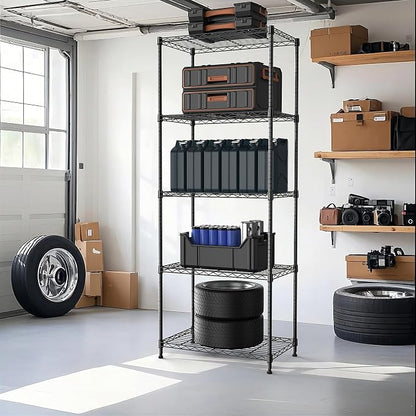 1250 lbs 5 Tier Shelf Metal Storage Shelves Wire Rack Closet Organizers - Image 7